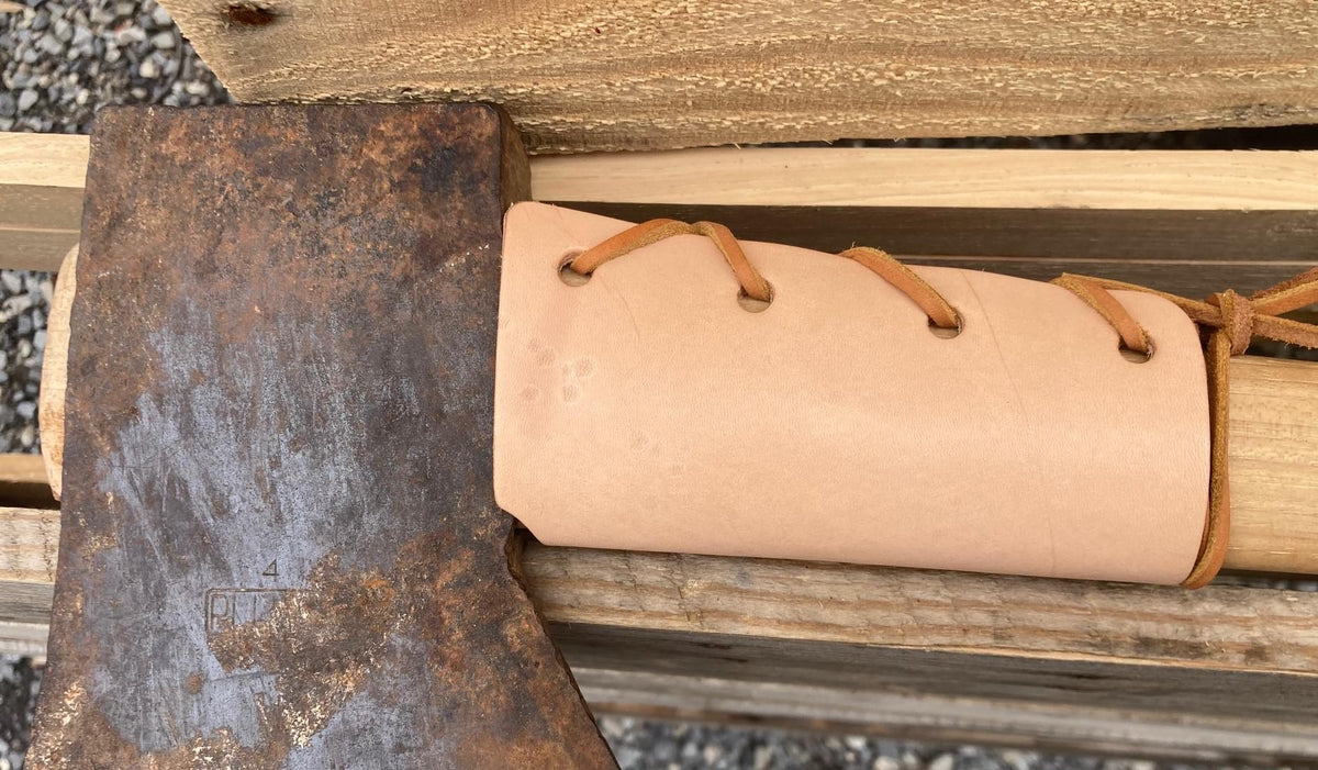 Beaver Tooth Leather Handle Wrap / Guard Bushcraft