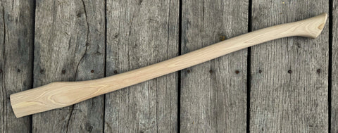 Beaver Tooth 32" Bent Single Bit Hickory Axe Handle Plain Hickroy