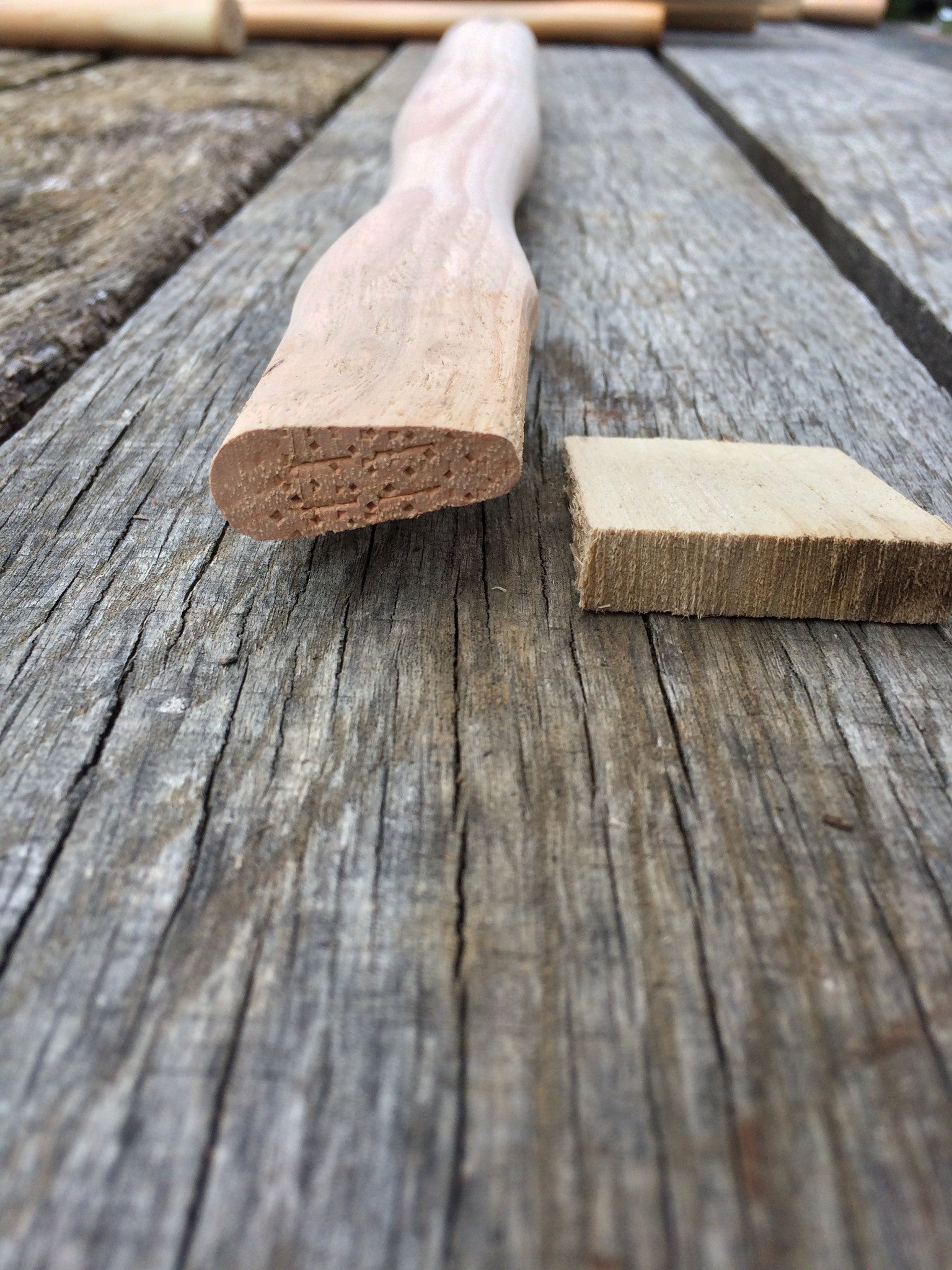 16" American Hickory Hatchet Handle for Lathing, shingle, half, box, or other hatchets. - Beaver-Tooth Handle Co.
 - 2