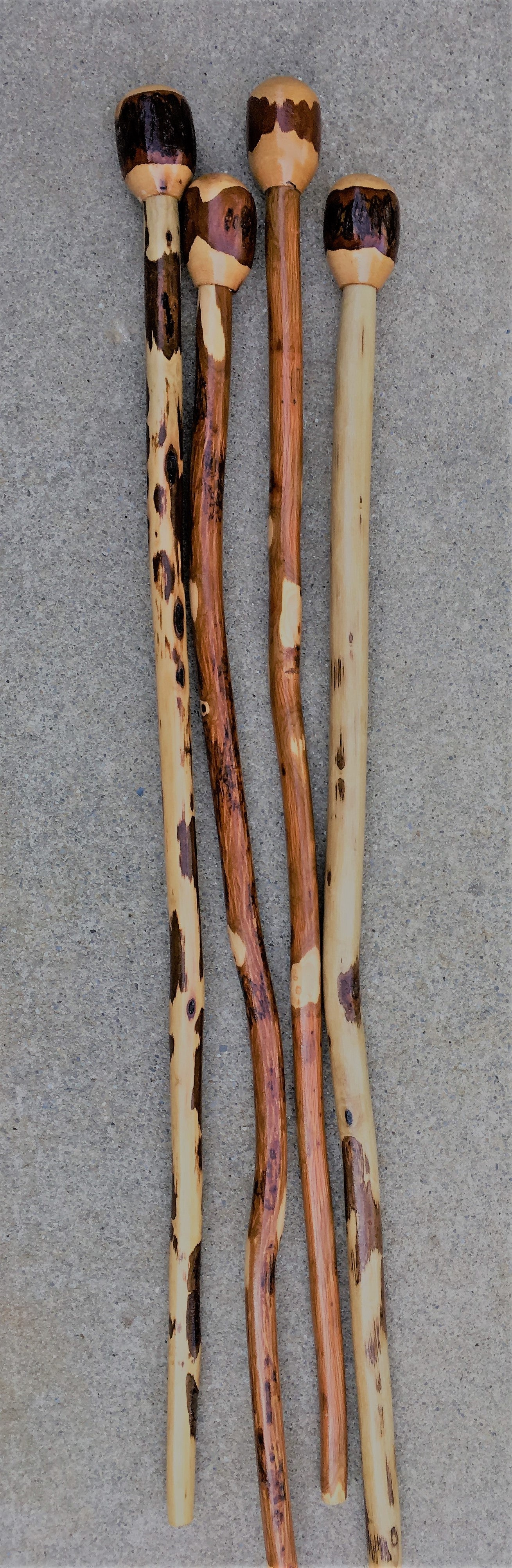 Hickory Knob Walking Cane / Hiking Stick USA Hardwood