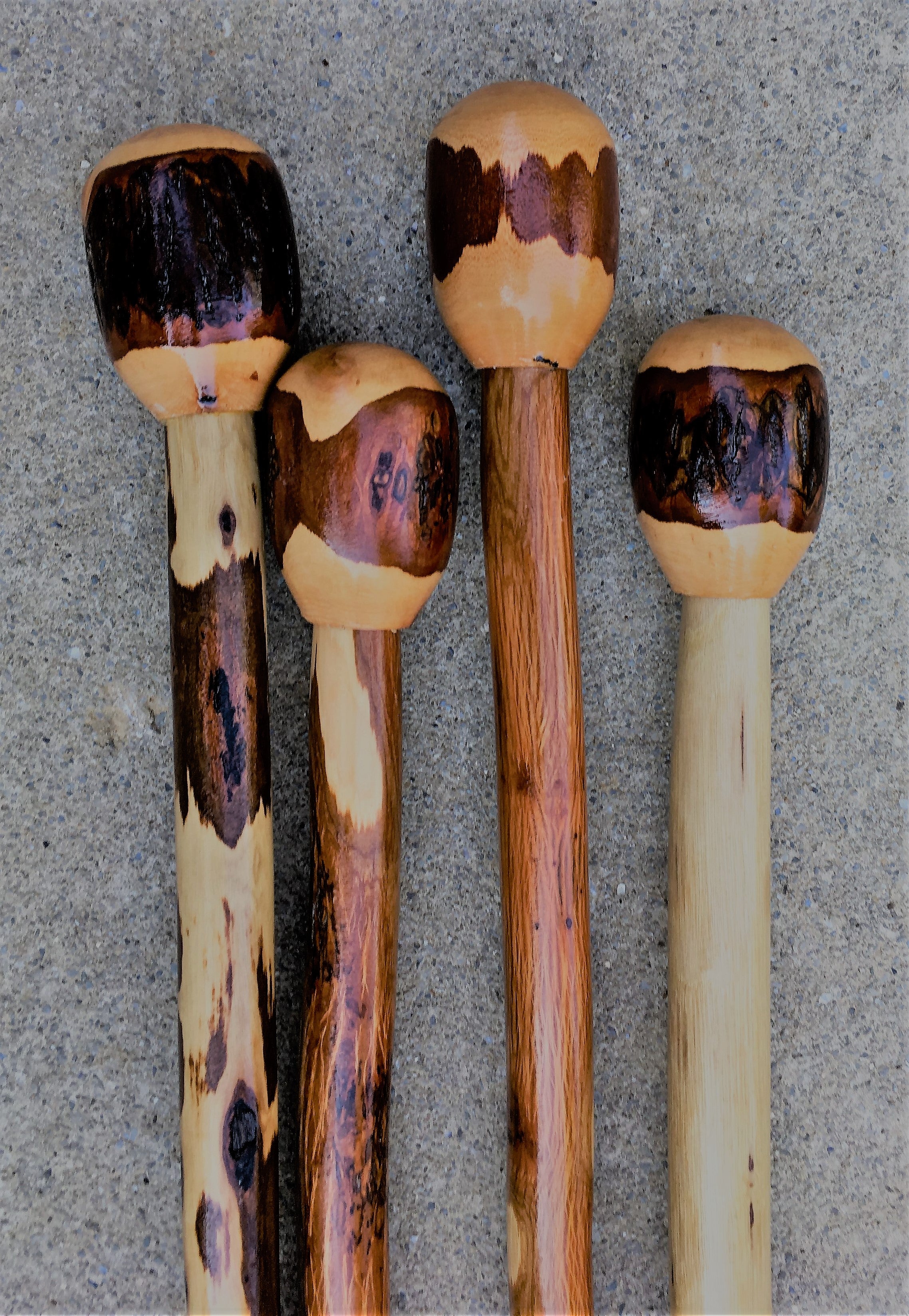 Hickory Knob Walking Cane / Hiking Stick USA Hardwood