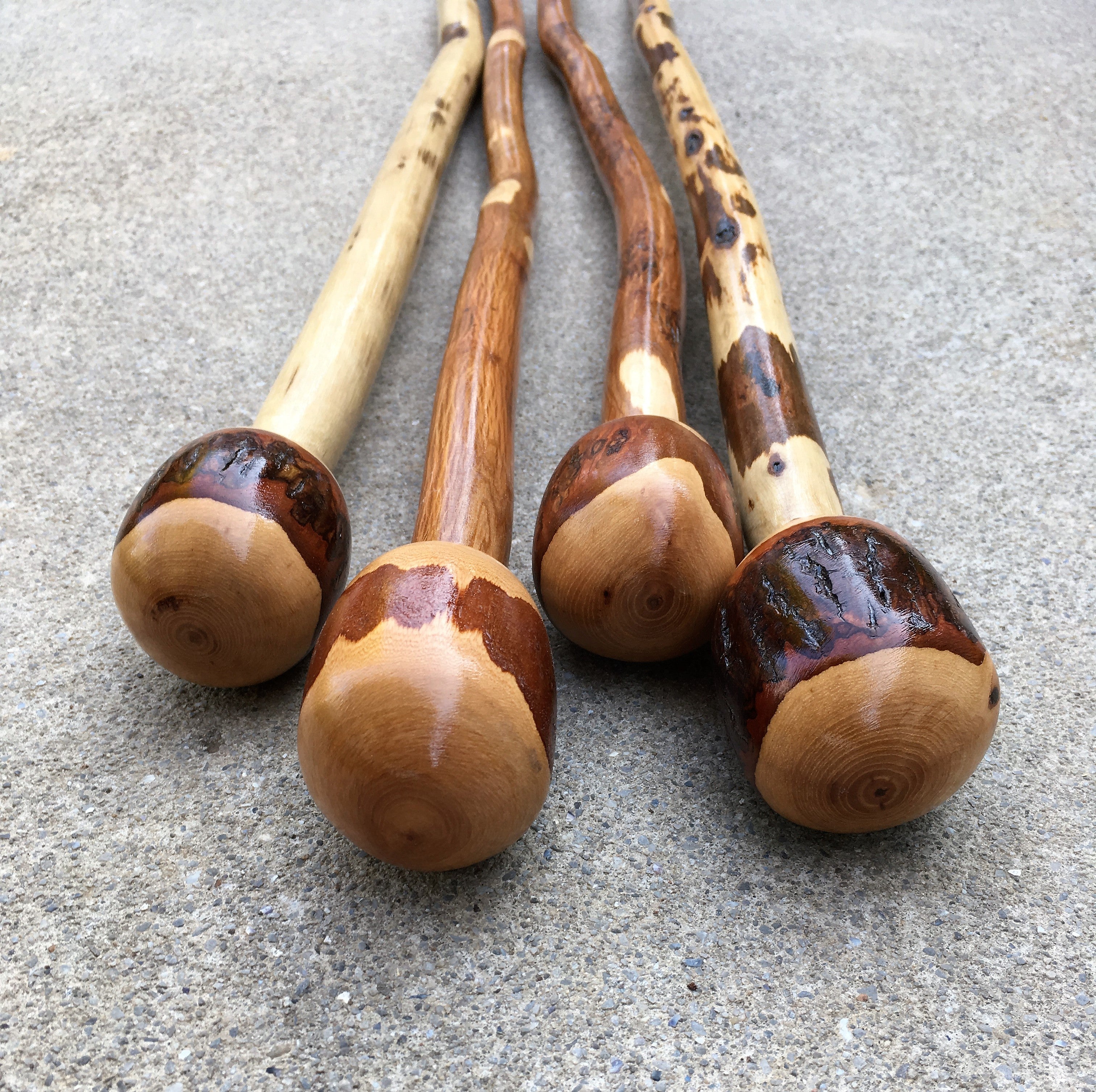 Hickory Knob Walking Cane / Hiking Stick USA Hardwood
