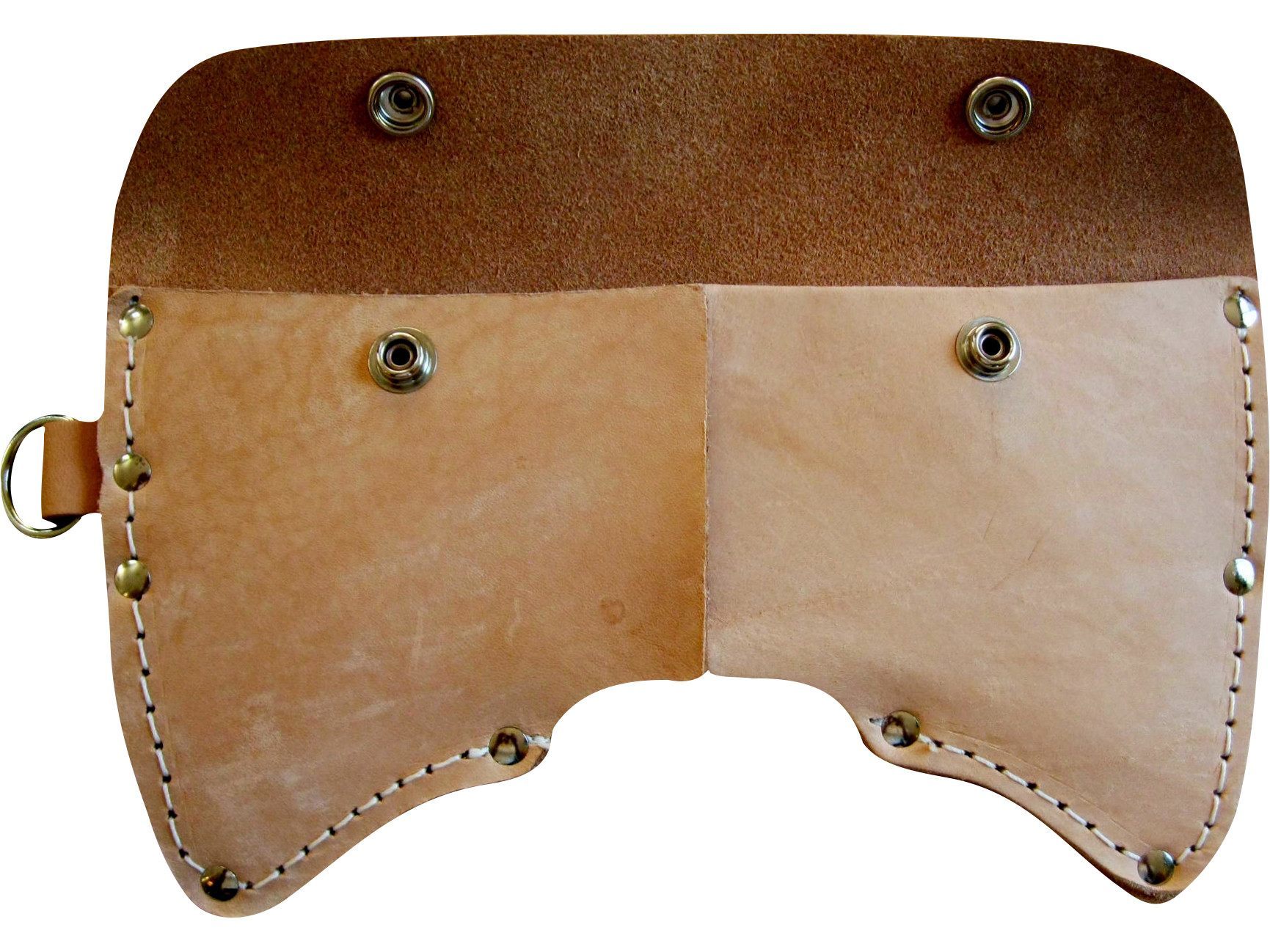 Cruiser Axe Sheath 2.5 lb. Double Bit Leather With D- Ring - Beaver-Tooth Handle Co.
 - 1